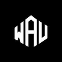 création de logo de lettre wau avec forme de polygone. création de logo en forme de polygone et de cube wau. modèle de logo vectoriel wau hexagone couleurs blanches et noires. monogramme wau, logo d'entreprise et immobilier.