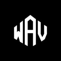création de logo de lettre wav avec forme de polygone. création de logo en forme de polygone et de cube wav. modèle de logo vectoriel wav hexagone couleurs blanches et noires. monogramme wav, logo d'entreprise et immobilier.