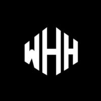 création de logo de lettre whh avec forme de polygone. création de logo en forme de polygone et de cube. whh modèle de logo vectoriel hexagone couleurs blanches et noires. whh monogramme, logo d'entreprise et immobilier.