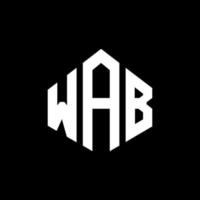 création de logo de lettre wab avec forme de polygone. création de logo en forme de polygone et de cube wab. modèle de logo vectoriel wab hexagone couleurs blanches et noires. monogramme wab, logo d'entreprise et immobilier.