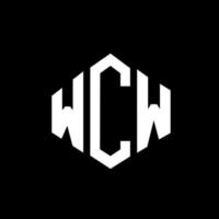 création de logo de lettre wcw avec forme de polygone. création de logo en forme de polygone et de cube wcw. modèle de logo vectoriel wcw hexagone couleurs blanches et noires. monogramme wcw, logo d'entreprise et immobilier.