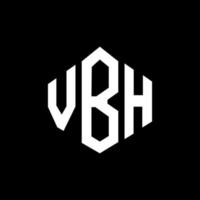 création de logo de lettre vbh avec forme de polygone. création de logo en forme de polygone et de cube vbh. modèle de logo vectoriel vbh hexagone couleurs blanches et noires. monogramme vbh, logo commercial et immobilier.