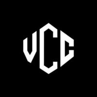 création de logo de lettre vcc avec forme de polygone. création de logo en forme de polygone et de cube vcc. modèle de logo vectoriel vcc hexagone couleurs blanches et noires. monogramme vcc, logo d'entreprise et immobilier.