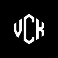 création de logo de lettre vck avec forme de polygone. création de logo en forme de polygone et de cube vck. modèle de logo vectoriel vck hexagone couleurs blanches et noires. monogramme vck, logo d'entreprise et immobilier.