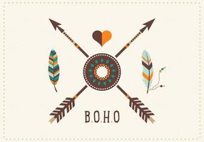 Plumes de boho gratuites avec art vecteur de flèches