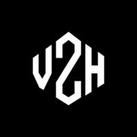 création de logo de lettre vzh avec forme de polygone. création de logo en forme de polygone et de cube vzh. modèle de logo vectoriel vzh hexagone couleurs blanches et noires. monogramme vzh, logo commercial et immobilier.