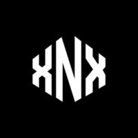 création de logo de lettre xnx avec forme de polygone. création de logo en forme de polygone et de cube xnx. modèle de logo vectoriel xnx hexagone couleurs blanches et noires. monogramme xnx, logo d'entreprise et immobilier.