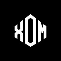 création de logo de lettre xom avec forme de polygone. création de logo en forme de polygone et de cube xom. modèle de logo vectoriel xom hexagone couleurs blanches et noires. monogramme xom, logo d'entreprise et immobilier.