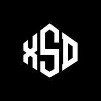 création de logo de lettre xsd avec forme de polygone. création de logo en forme de polygone et de cube xsd. modèle de logo vectoriel xsd hexagone couleurs blanches et noires. monogramme xsd, logo d'entreprise et immobilier.