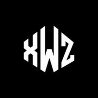 création de logo de lettre xwz avec forme de polygone. création de logo en forme de polygone et de cube xwz. modèle de logo vectoriel xwz hexagone couleurs blanches et noires. monogramme xwz, logo d'entreprise et immobilier.