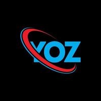 logo Yoz. yoz lettre. création de logo de lettre yoz. initiales yoz logo lié avec cercle et logo monogramme majuscule. typographie yoz pour la technologie, les affaires et la marque immobilière. vecteur