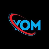 votre logo. ta lettre. création de logo de lettre yom. initiales yom logo liées avec un cercle et un logo monogramme majuscule. yom typographie pour la technologie, les affaires et la marque immobilière. vecteur