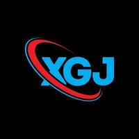 logo xgj. lettre xgj. création de logo de lettre xgj. initiales logo xgj liées avec un cercle et un logo monogramme majuscule. typographie xgj pour la technologie, les affaires et la marque immobilière. vecteur