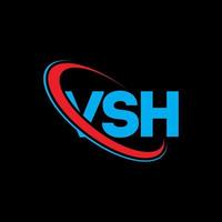 logo Vsh. lettre vsh. création de logo de lettre vsh. initiales logo vsh liées avec un cercle et un logo monogramme majuscule. typographie vsh pour la technologie, les affaires et la marque immobilière. vecteur