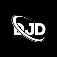 logo dj. lettre djd. création de logo de lettre djd. initiales logo djd liées par un cercle et un logo monogramme majuscule. typographie djd pour la technologie, les affaires et la marque immobilière. vecteur