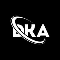 logo dca. lettre dca. création de logo de lettre dka. initiales logo dka liées avec un cercle et un logo monogramme majuscule. typographie dka pour la technologie, les affaires et la marque immobilière. vecteur