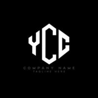 création de logo de lettre ycc avec forme de polygone. création de logo en forme de polygone et de cube ycc. modèle de logo vectoriel ycc hexagone couleurs blanches et noires. monogramme ycc, logo d'entreprise et immobilier.