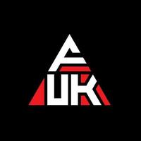 création de logo de lettre triangle fuk avec forme de triangle. monogramme de conception de logo triangle fuk. modèle de logo vectoriel triangle fuk avec couleur rouge. logo triangulaire fuk logo simple, élégant et luxueux.