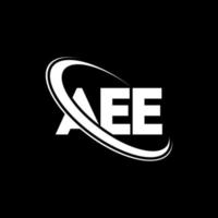 logo ee. aee lettre. création de logo de lettre aee. initiales logo aee liées avec un cercle et un logo monogramme majuscule. typographie aee pour la technologie, les affaires et la marque immobilière. vecteur