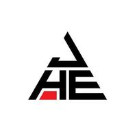 création de logo de lettre jhe triangle avec forme de triangle. monogramme de conception de logo triangle jhe. modèle de logo vectoriel triangle jhe avec couleur rouge. jhe logo triangulaire logo simple, élégant et luxueux.