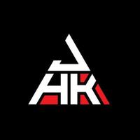 création de logo de lettre triangle jhk avec forme de triangle. monogramme de conception de logo triangle jhk. modèle de logo vectoriel triangle jhk avec couleur rouge. logo triangulaire jhk logo simple, élégant et luxueux.