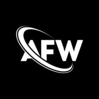 afw logo. afw lettre. création de logo de lettre afw. initiales logo afw liées avec un cercle et un logo monogramme majuscule. typographie afw pour la technologie, les affaires et la marque immobilière. vecteur