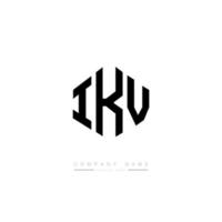 création de logo de lettre ikv avec forme de polygone. création de logo en forme de polygone et de cube ikv. modèle de logo vectoriel ikv hexagone couleurs blanches et noires. monogramme ikv, logo d'entreprise et immobilier.