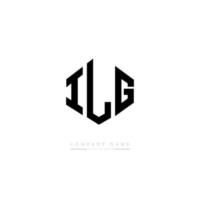 création de logo de lettre ilg avec forme de polygone. création de logo en forme de polygone et de cube ilg. modèle de logo vectoriel ilg hexagone couleurs blanches et noires. monogramme ilg, logo d'entreprise et immobilier.