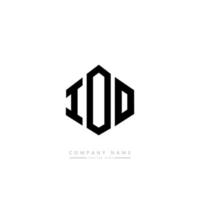 création de logo de lettre ioo avec forme de polygone. création de logo en forme de polygone et de cube ioo. modèle de logo vectoriel ioo hexagone couleurs blanches et noires. monogramme ioo, logo d'entreprise et immobilier.