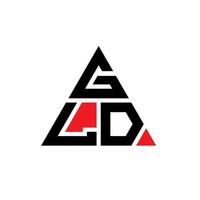 création de logo de lettre triangle gld avec forme de triangle. monogramme de conception de logo triangle gld. modèle de logo vectoriel triangle gld avec couleur rouge. logo triangulaire gld logo simple, élégant et luxueux.