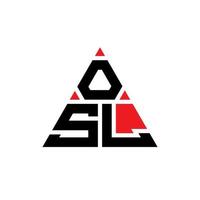 création de logo de lettre triangle osl avec forme de triangle. monogramme de conception de logo triangle osl. modèle de logo vectoriel triangle osl avec couleur rouge. logo triangulaire osl logo simple, élégant et luxueux.