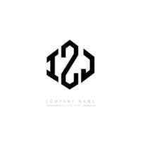 création de logo de lettre izj avec forme de polygone. création de logo en forme de polygone et de cube izj. modèle de logo vectoriel izj hexagone couleurs blanches et noires. monogramme izj, logo d'entreprise et immobilier.