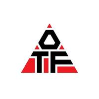 création de logo de lettre triangle otf avec forme de triangle. monogramme de conception de logo triangle otf. modèle de logo vectoriel triangle otf avec couleur rouge. otf logo triangulaire logo simple, élégant et luxueux.