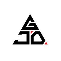 création de logo de lettre de triangle gjo avec forme de triangle. monogramme de conception de logo triangle gjo. modèle de logo vectoriel triangle gjo avec couleur rouge. logo triangulaire gjo logo simple, élégant et luxueux.