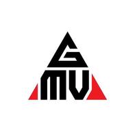 création de logo de lettre triangle gmv avec forme de triangle. monogramme de conception de logo triangle gmv. modèle de logo vectoriel triangle gmv avec couleur rouge. logo triangulaire gmv logo simple, élégant et luxueux.