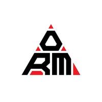 création de logo de lettre triangle orm avec forme de triangle. monogramme de conception de logo triangle orm. modèle de logo vectoriel triangle orm avec couleur rouge. orm logo triangulaire logo simple, élégant et luxueux.