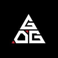 création de logo de lettre triangle gog avec forme de triangle. monogramme de conception de logo triangle gog. modèle de logo vectoriel triangle gog avec couleur rouge. logo triangulaire gog logo simple, élégant et luxueux.