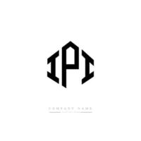 création de logo de lettre ipi avec forme de polygone. création de logo en forme de polygone et de cube ipi. modèle de logo vectoriel ipi hexagone couleurs blanches et noires. monogramme ipi, logo d'entreprise et immobilier.