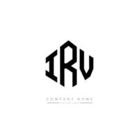 création de logo de lettre irv avec forme de polygone. création de logo en forme de polygone et de cube irv. modèle de logo vectoriel irv hexagone couleurs blanches et noires. monogramme irv, logo commercial et immobilier.