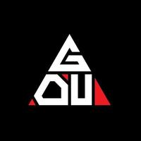 création de logo de lettre triangle gou avec forme de triangle. monogramme de conception de logo triangle gou. modèle de logo vectoriel triangle gou avec couleur rouge. logo triangulaire gou logo simple, élégant et luxueux.