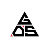 création de logo de lettre triangle gos avec forme de triangle. monogramme de conception de logo triangle gos. modèle de logo vectoriel triangle gos avec couleur rouge. gos logo triangulaire logo simple, élégant et luxueux.