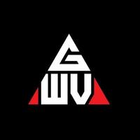 création de logo de lettre triangle gwv avec forme de triangle. monogramme de conception de logo triangle gwv. modèle de logo vectoriel triangle gwv avec couleur rouge. logo triangulaire gwv logo simple, élégant et luxueux.