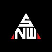 création de logo de lettre triangle snw avec forme de triangle. monogramme de conception de logo triangle snw. modèle de logo vectoriel triangle snw avec couleur rouge. logo triangulaire snw logo simple, élégant et luxueux.