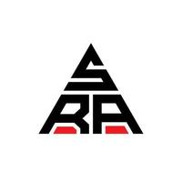 création de logo de lettre triangle sra avec forme de triangle. monogramme de conception de logo triangle sra. modèle de logo vectoriel triangle sra avec couleur rouge. logo triangulaire sra logo simple, élégant et luxueux.