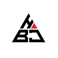 création de logo de lettre triangle hbj avec forme de triangle. monogramme de conception de logo triangle hbj. modèle de logo vectoriel triangle hbj avec couleur rouge. logo triangulaire hbj logo simple, élégant et luxueux.