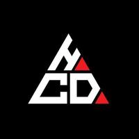 création de logo de lettre triangle hcd avec forme de triangle. monogramme de conception de logo hcd triangle. modèle de logo vectoriel triangle hcd avec couleur rouge. logo triangulaire hcd logo simple, élégant et luxueux.