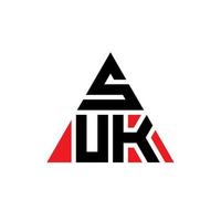 création de logo de lettre triangle suk avec forme de triangle. monogramme de conception de logo triangle suk. modèle de logo vectoriel triangle suk avec couleur rouge. logo triangulaire suk logo simple, élégant et luxueux.