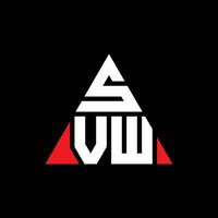 création de logo de lettre triangle svw avec forme de triangle. monogramme de conception de logo triangle svw. modèle de logo vectoriel triangle svw avec couleur rouge. logo triangulaire svw logo simple, élégant et luxueux.