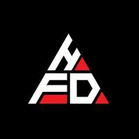 création de logo de lettre triangle hfd avec forme de triangle. monogramme de conception de logo triangle hfd. modèle de logo vectoriel triangle hfd avec couleur rouge. logo triangulaire hfd logo simple, élégant et luxueux.