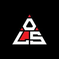 création de logo de lettre triangle ols avec forme de triangle. monogramme de conception de logo triangle ols. modèle de logo vectoriel triangle ols avec couleur rouge. logo triangulaire ols logo simple, élégant et luxueux.